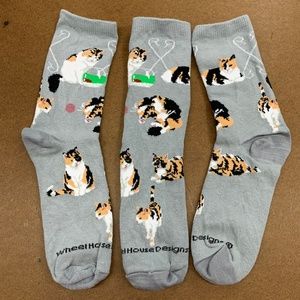 Calico, Tuxedo, and Black Cat Socks - 12 Pair